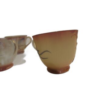 Dragon ware pink dragonware vintage set of 4 teacups moriage  Japan